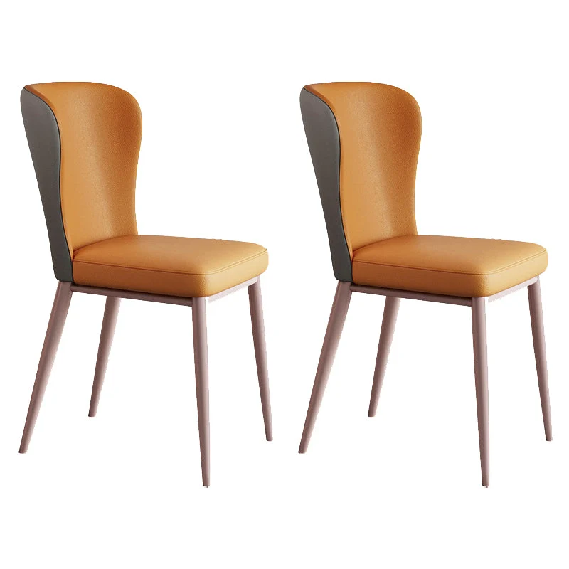 Modern Style PU Leather Chair Wingback Dining Side Chair for Indoor