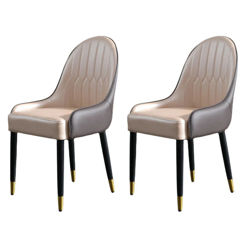 Scandinavian Upholstered Side Chairs Solid Back Chair for Kitchen