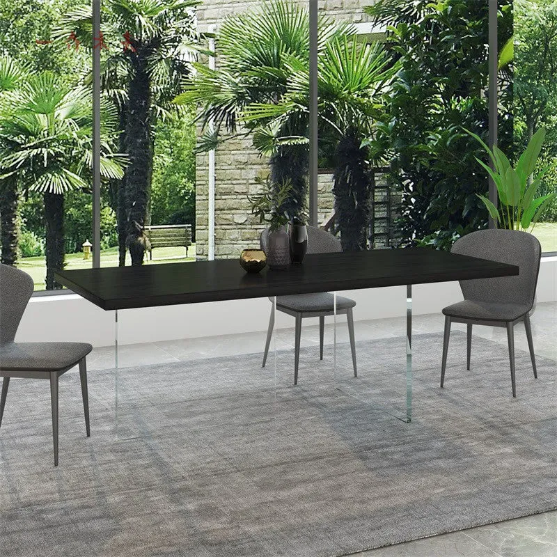 Solid Wood Home Dining Table Modern Double Pedestal Dining Room Table
