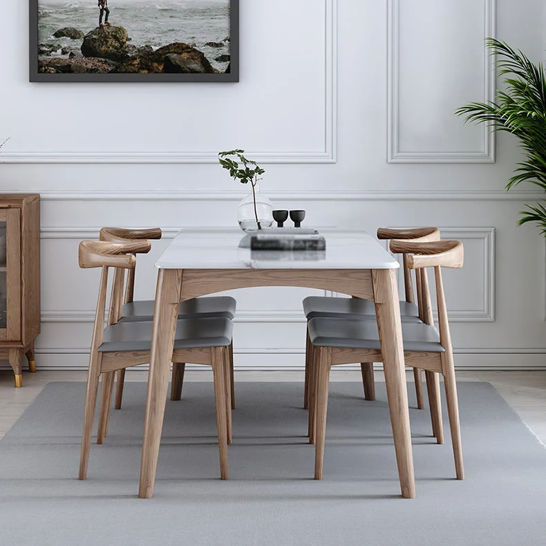 Midcentury Style Dining Room Collection Marble 4 Legs Dining Site Table