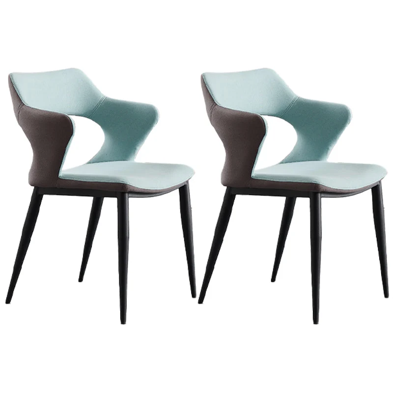 Industrial Dining Room Arm Chairs Faux Leather Open Chair for Kitchen