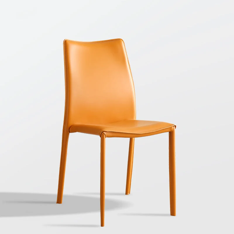 Faux Leather Upholstered Indoor Chair Matte Finish Solid Back Side Chair