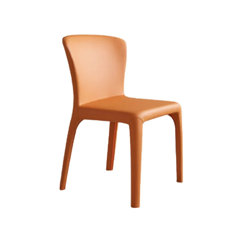 Matte Finish Solid Back Chair for Dining Room Faux Leather Contemporary Dining Chair