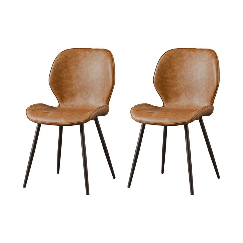 Metal Industrial Side Chair Matte Finish Wingback Dining Chair