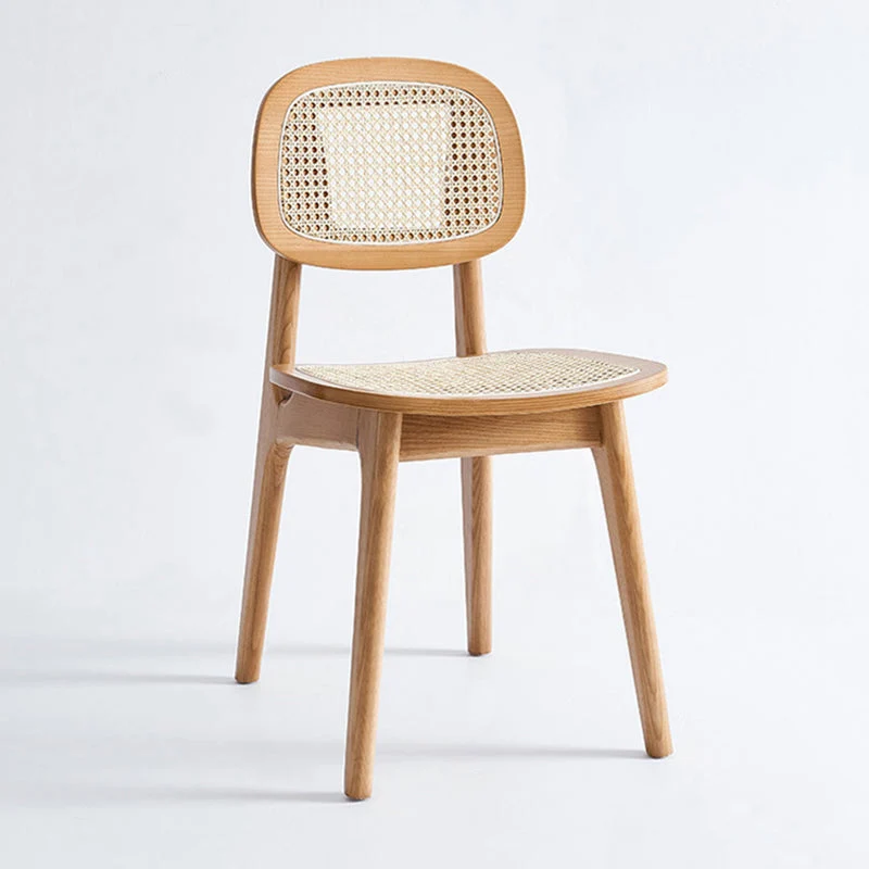 Rubber Wood Dining Chairs Scandinavian Open Back Dining Side Chair