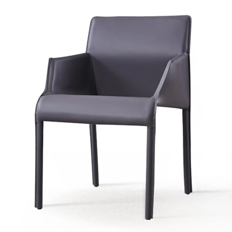 Faux Leather Arm Dining Chairs Orange and Dark grey Side Chair