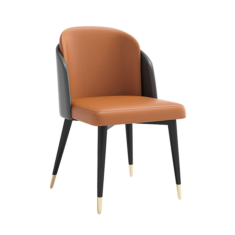 Nordic Style Upholstered Side Chairs Solid Back Armless Dining Chair