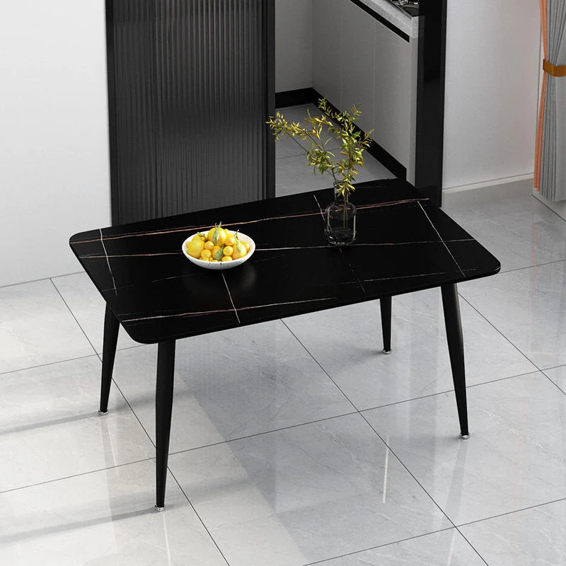 Rectangle Modern Stone Table Standard Height Table Dining Table with 4 Legs
