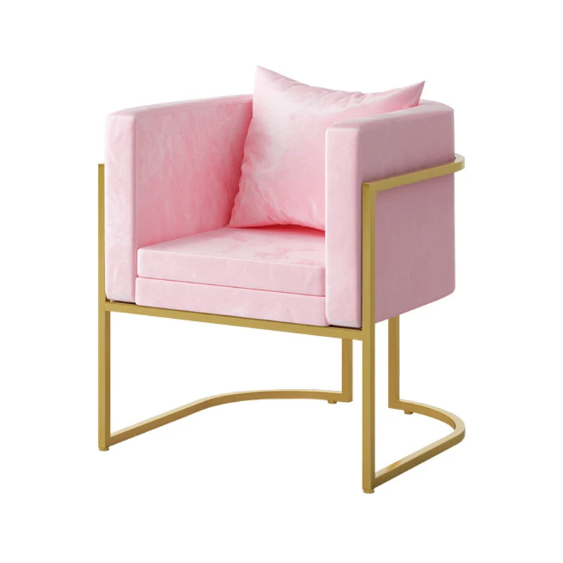 Scandinavian Armless Solid Back Chair for Home Fabric Dining Side Chair