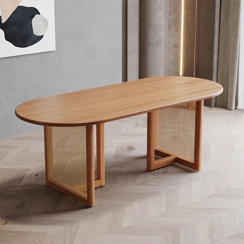 Brown Dinner Table Solid Wood Contemporary Dining Table for Kitchen