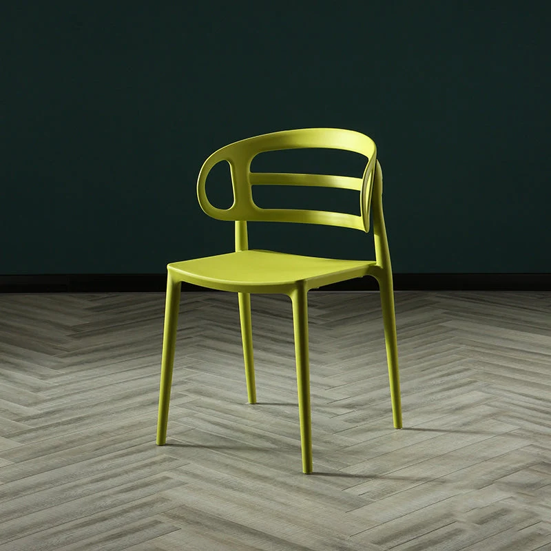 Scandinavian Arm Dining Chairs Plastic Low Back Dining Side Chair for Home