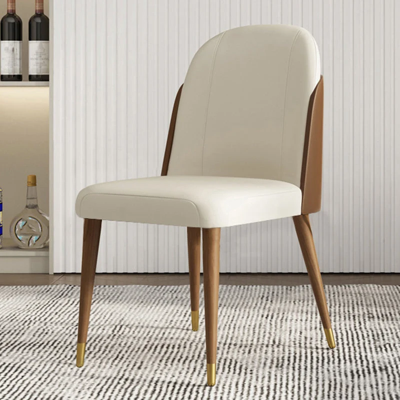 Contemporary Parsons Dining Chairs Faux Leather Armless Dining Chairs for Home