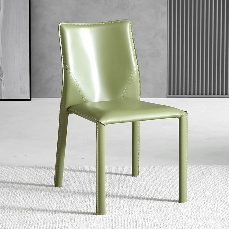 Contemporary Home Side Chair Faux Leather Solid Back Dining Chair