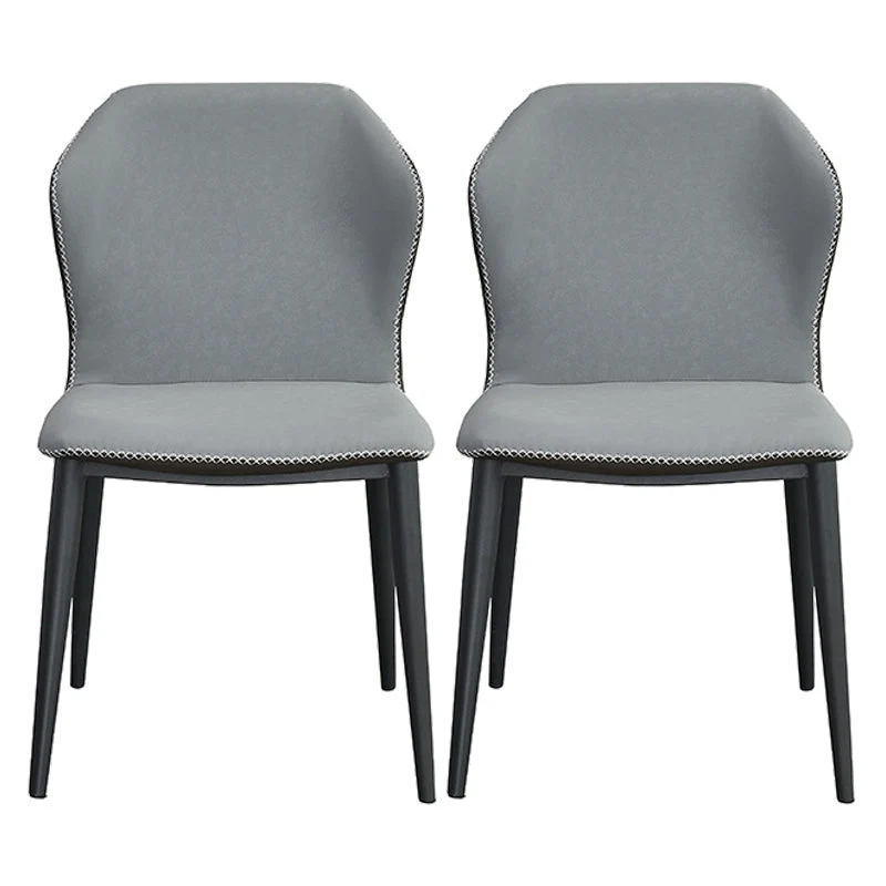 Metal Indoor Upholstered Dining Chair Metallic Finish Wingback Side Chair