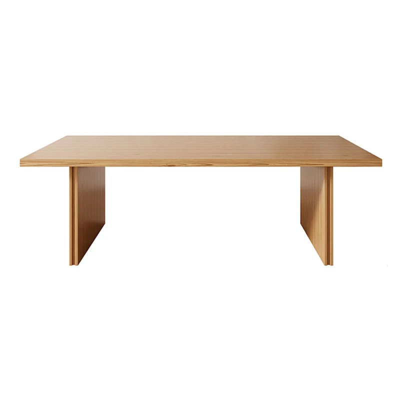 Modern Pine Solid Wood Dinner Table Rectangle Double Pedestal Dining Table