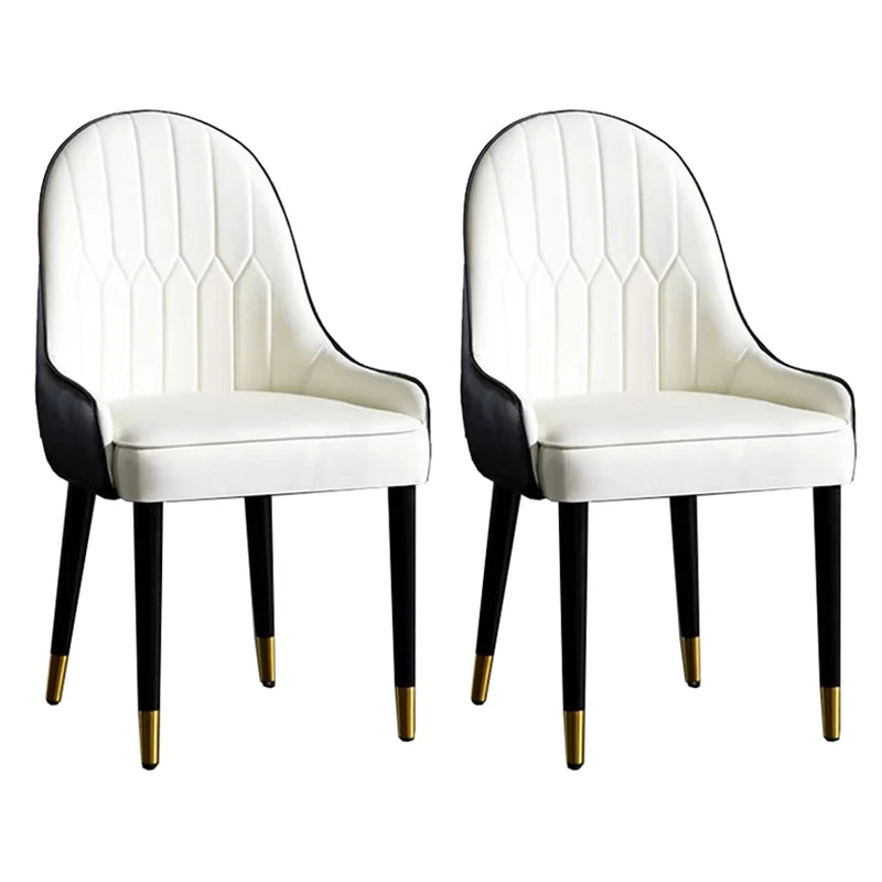 Contemporary Faux Leather Dining Chairs Parsons Armless Dining Chairs