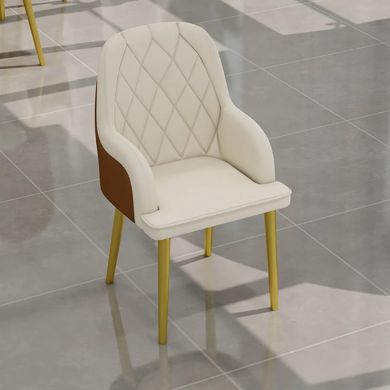 Scandinavian Design Leather Dining Chairs Solid Back Arm Side Chair for Kitchen