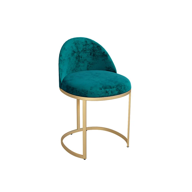 Glam Metal Dining Room Chair Upholstered Armless Dining Chair for Restaurant Use
