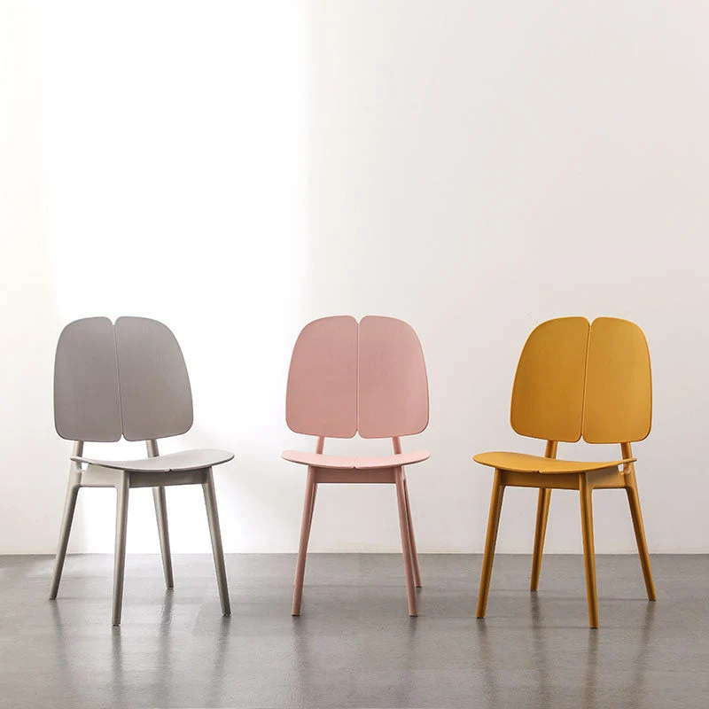 Contemporary Scandinavian Plastic Square Dining Chair Backrest For Dining Room