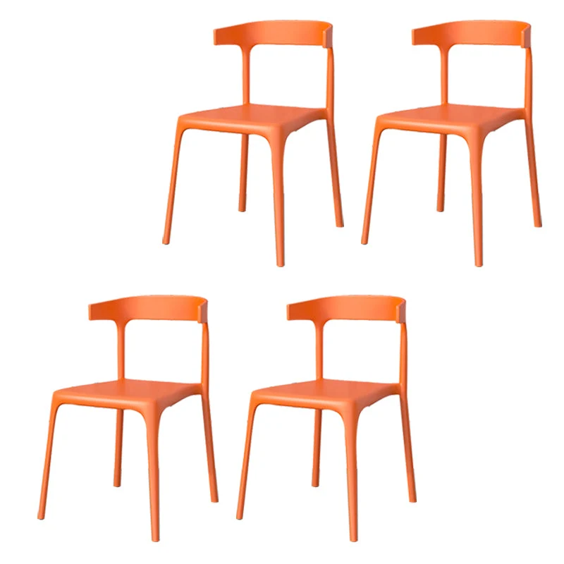 Modern Style Stackable Chair Dining Open Back Armless Chair for Kitchen with Plastic Legs