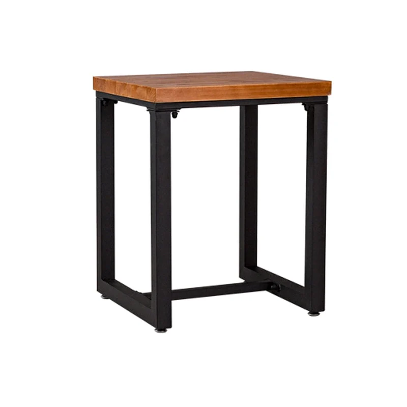 Industrial Pine Wood Table for Restaurant Dining Table with Metal Trestle Base
