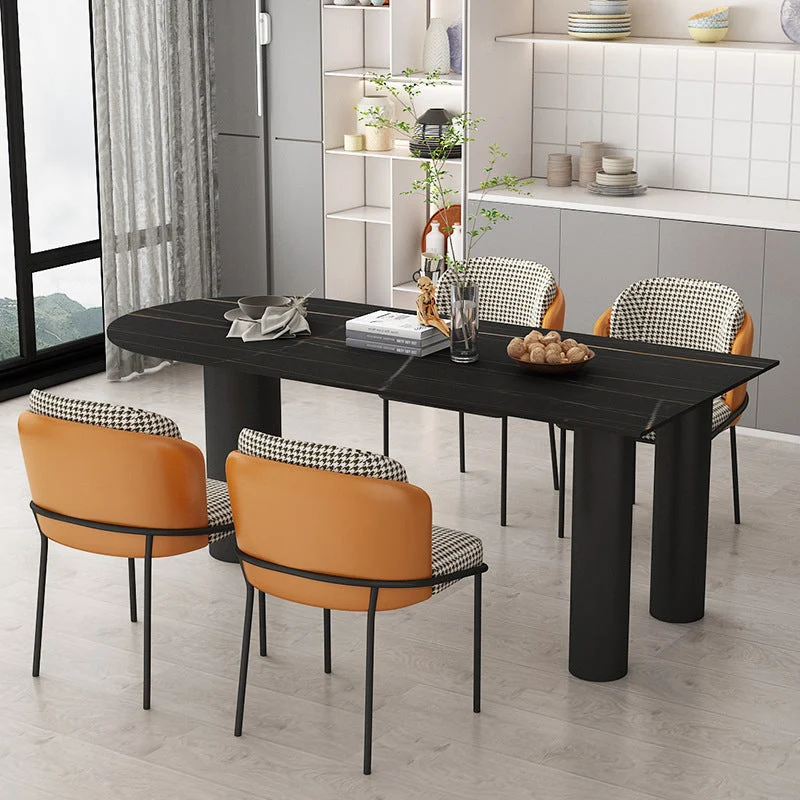 Simplicity Free Form Dining Table Sintered Stone Top Iron Base Home Kitchen Desk