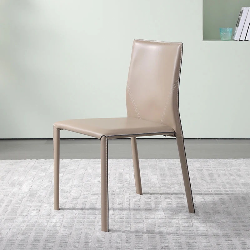 Designer Style Armless Chair Solid Back Side Leather Chair for Restaurant