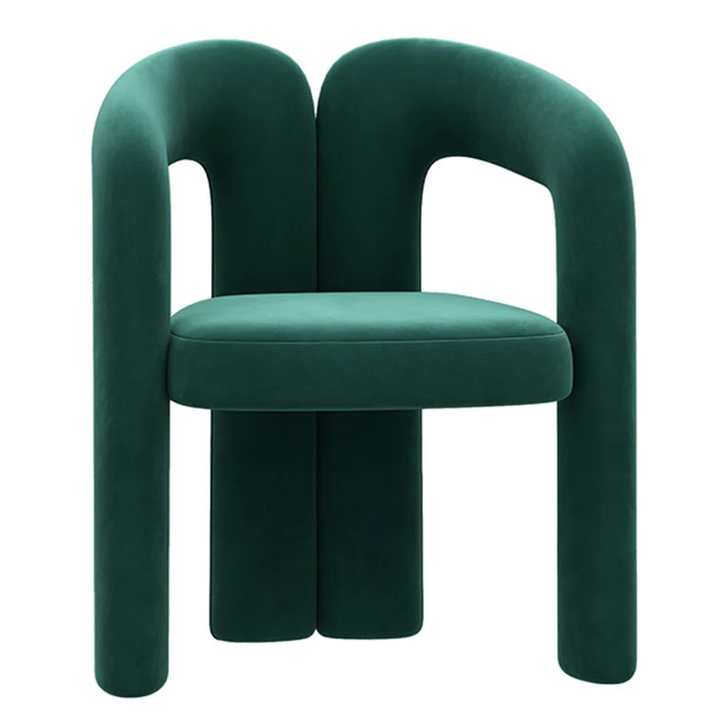 Modern Style Upholstered Dining Chair Open Back Dining Arm Chair for Home