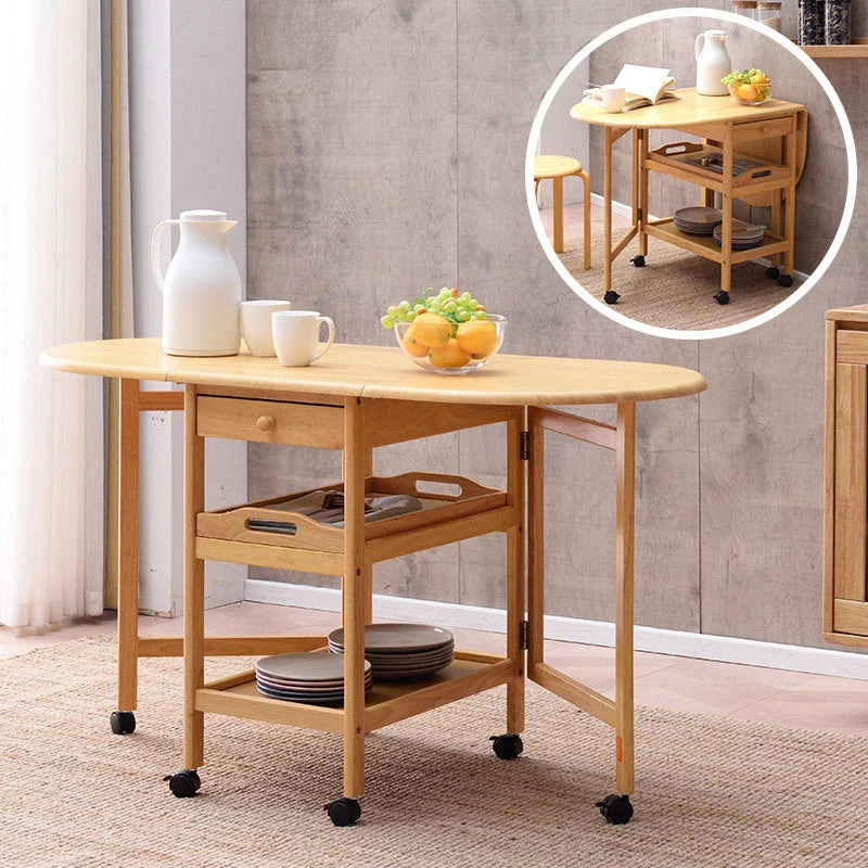 Mid-Century Dining Site Table Solid Wood Folding Dining Table,51.6"L x 23.6"W x 29.5"H
