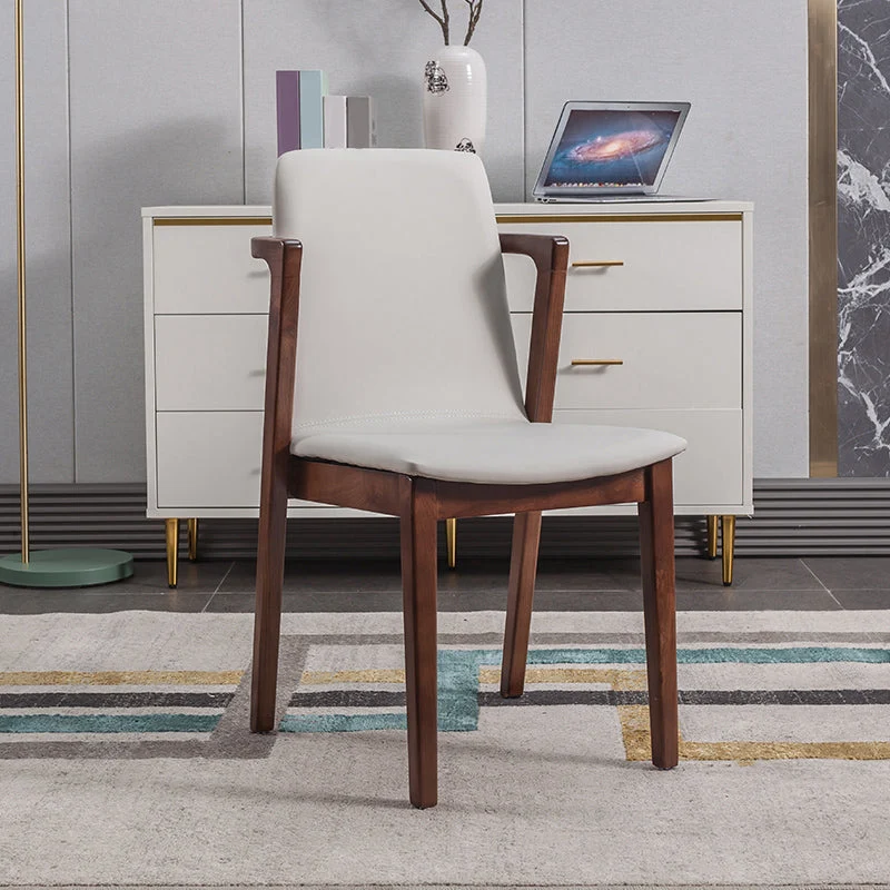 Traditional Solid Wood Dining Room Chair Upholstered Dining Arm Chair