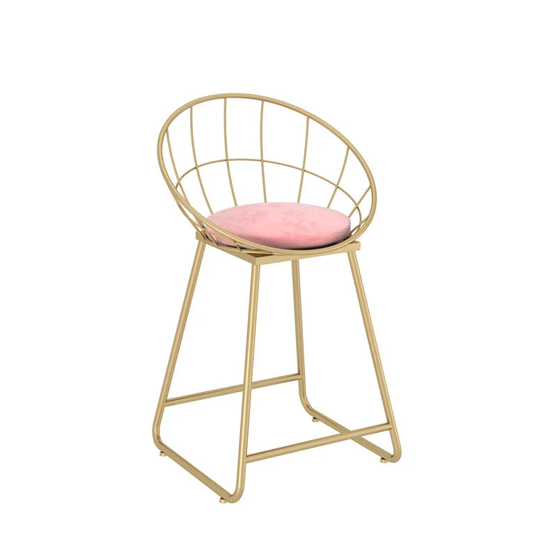 Armless Open Back Dining Chair Nordic Style Metal Dining Room Chair for Home Use