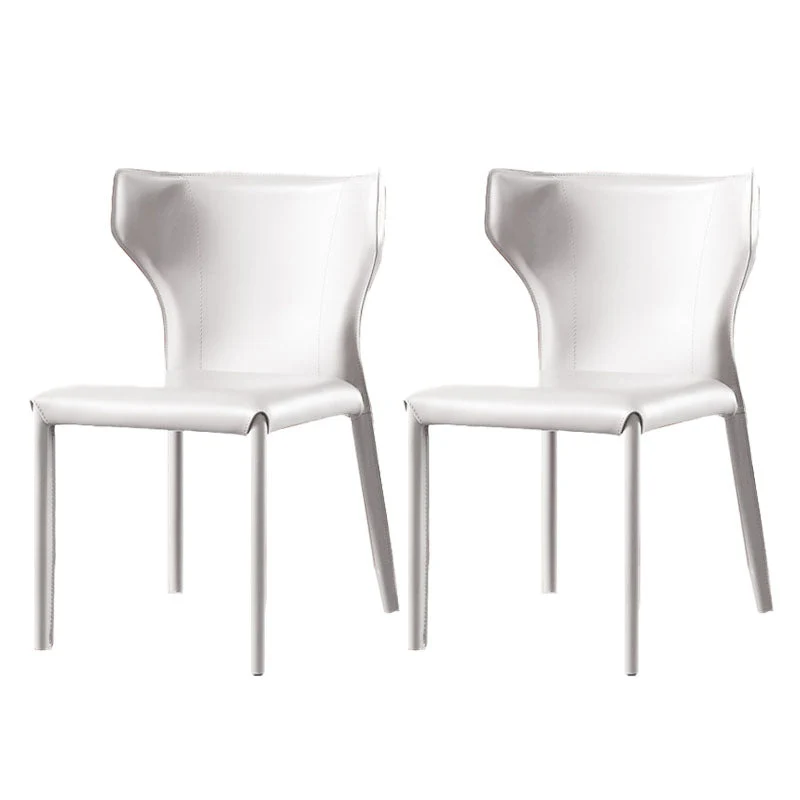 Contemporary Style Chair Armless Wingback Side Chair with Metal Legs for Home