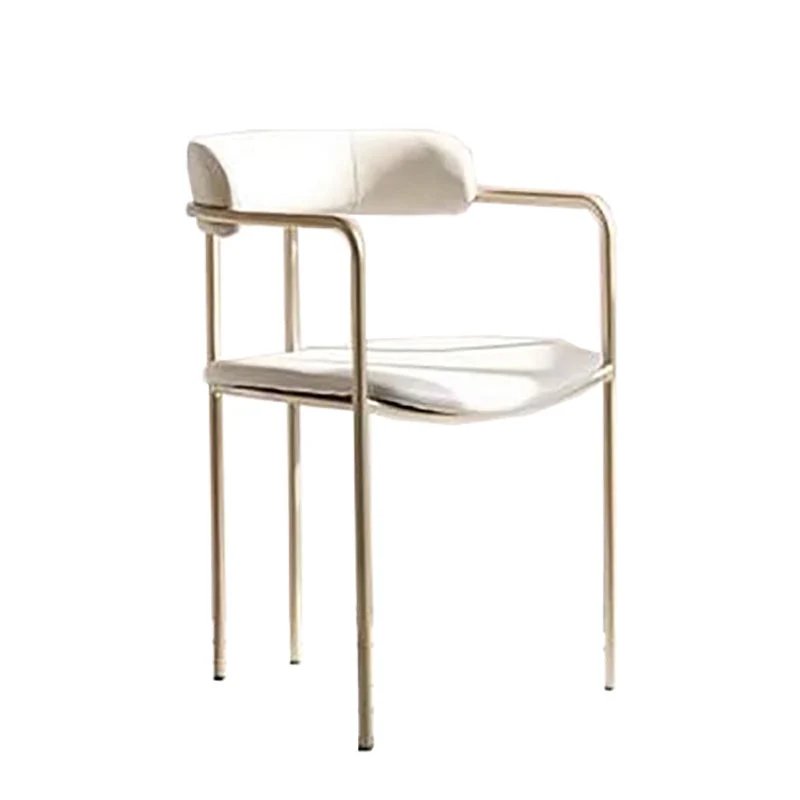 Luxurious Upholstered Arm Chair Open Back Side Velvet Chair with Metal Base