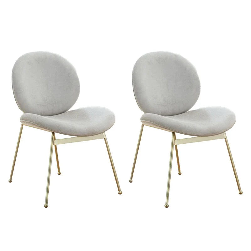 Glam Velvet Dining Room Chairs Metal Dining Armless Chair for Restaurant Use
