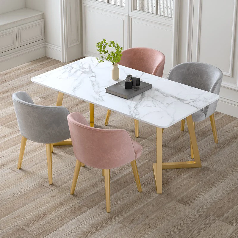 Traditional Luxury Rectangle Dining Table Stone Dining Site Table for Home