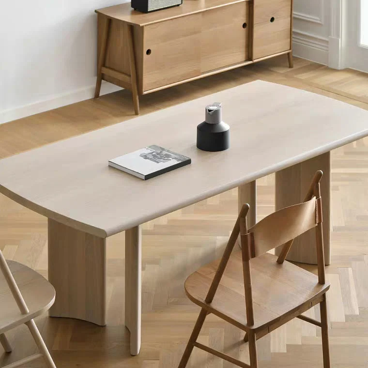 Contemporary Style Dining Table Solid Wood Dinner Table for Kitchen Home