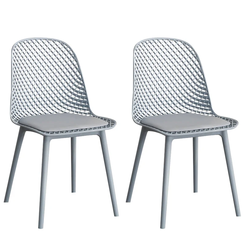 Modern Dining Chairs Armless Dining Chair with Plastic Legs for Kitchen