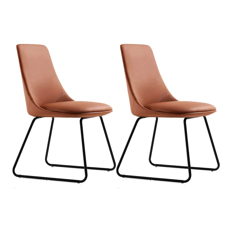 Brown and Beige Dining Chairs Contemporary Armless Dining Side Chair