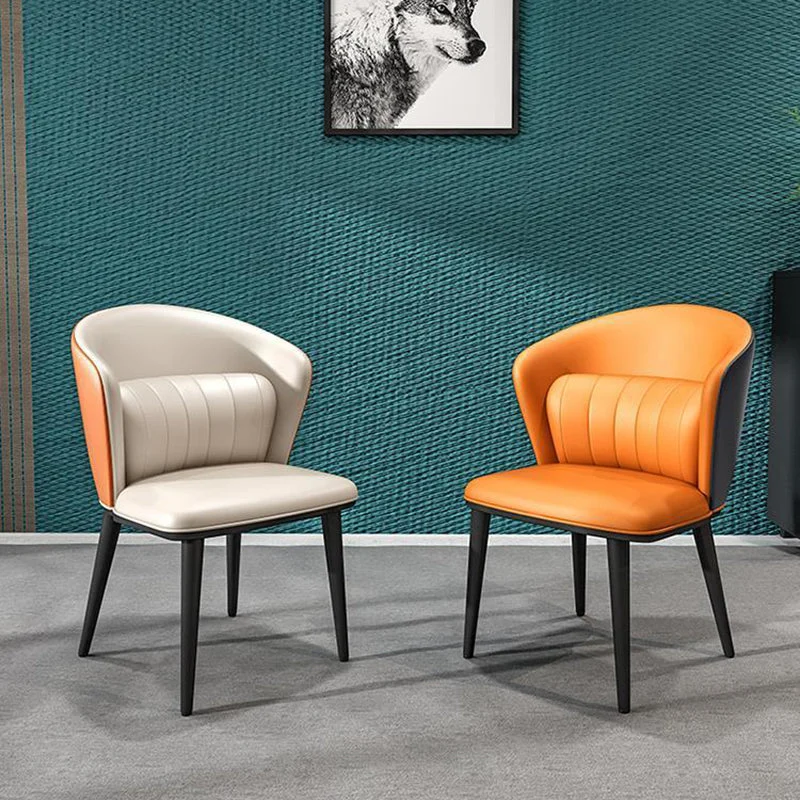 Modern Faux Leather Dining Chairs Wingback Armless Dining Side Chair