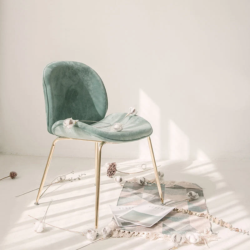 Glam Style Dining Chair Upholstered Dining Side Chair for Indoor