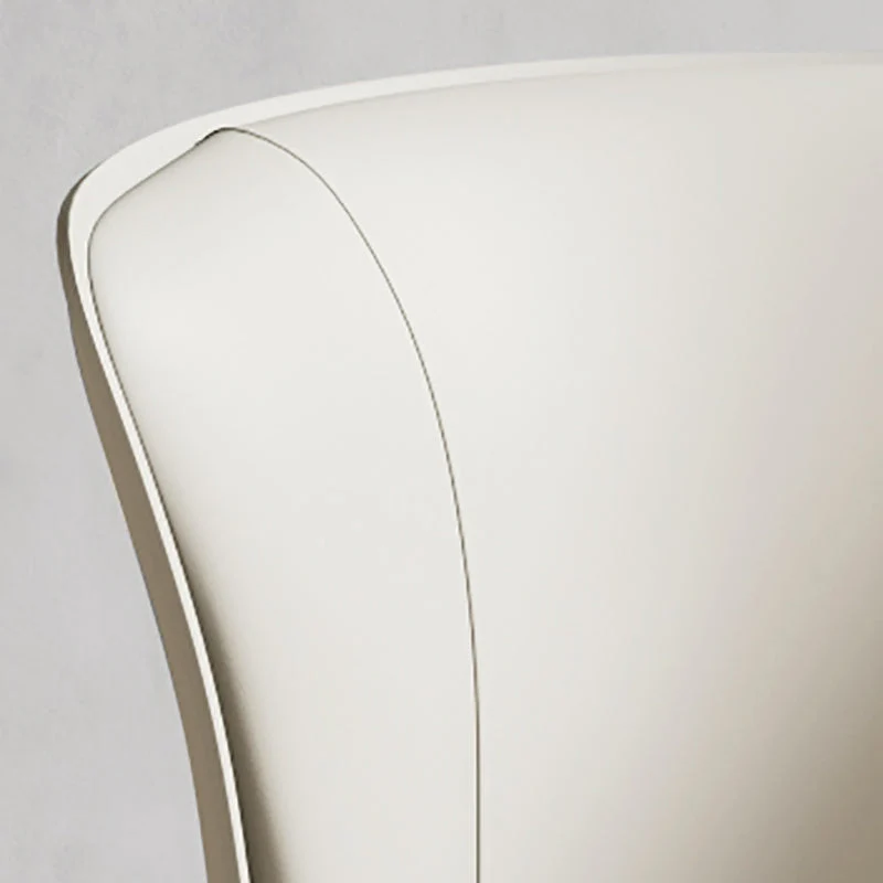 Matte Finish Wingback Side Chair for Home Contemporary Faux Leather Dining Chair