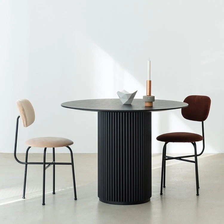 Round Dining Table Modern Style Solid Wood Dinner Table for Home Kitchen