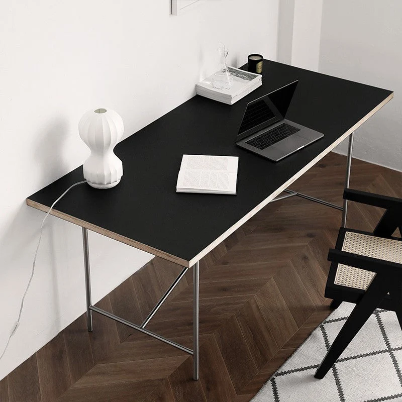 Rectangle Dining Table Industrial Wooden Kitchen Table with Seld Base
