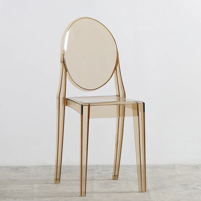 Nordic Open Back Side Chair Plastic Indoor Armless Chair for Dining Room Bedroom