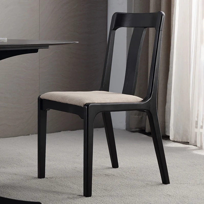 Industrial Black Dining Side Chair Upholstered Side Chair for Home