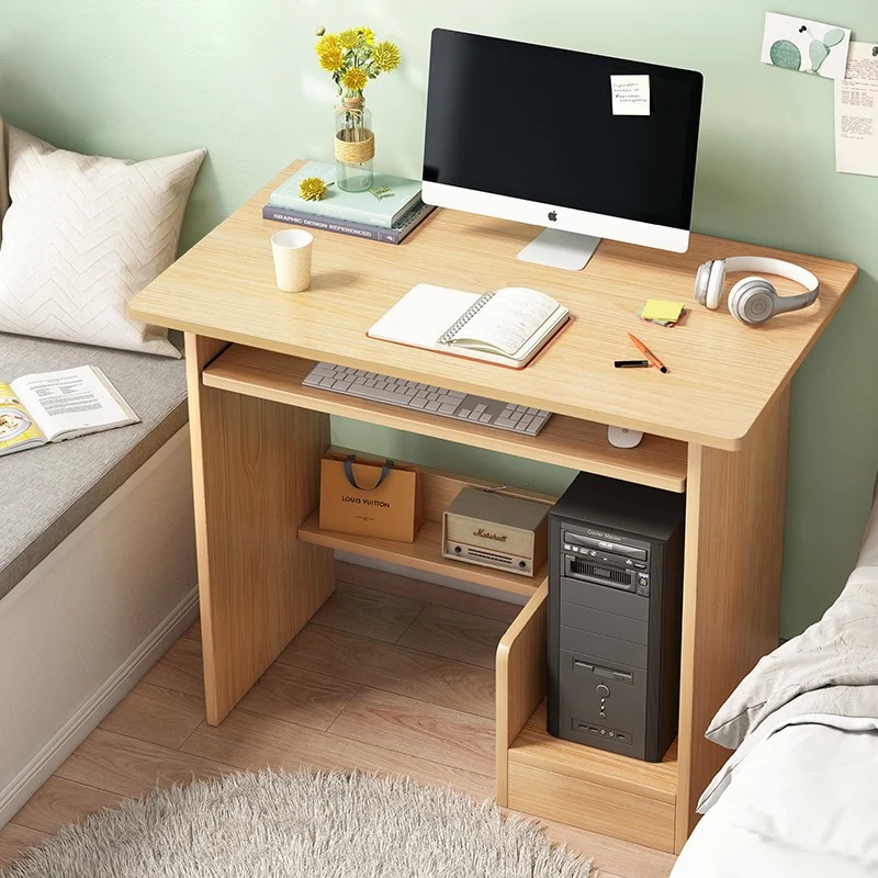 Modern Minimalist Rectangular Density Board Desk 3-Tier For Home Office