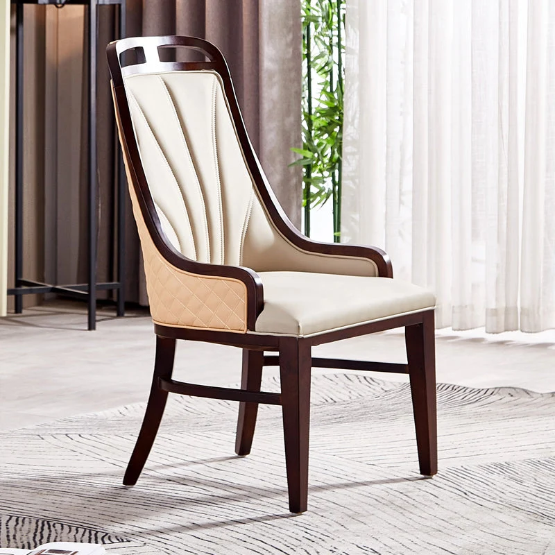 Traditional Upholstered Dining Room Chair Solid Wood Dining Accent Chair