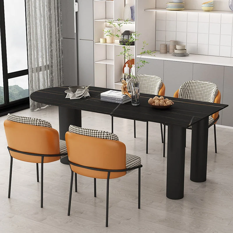 Round Sintered Stone Dining Table Modern Furniture with Tripod Steel Base