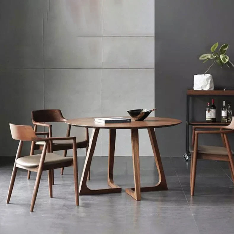 Round Dining Table Modern Style Pine Solid Wood Dining Site Table