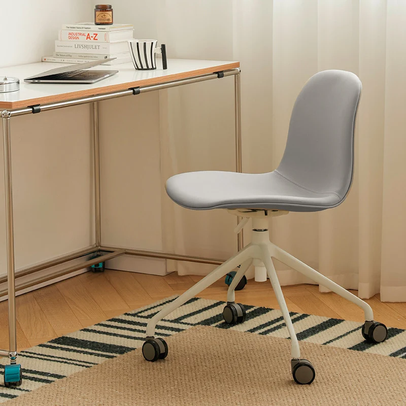 Contemporary Nordic Ergonomic Microfiber Leather Liftable Desk Chair Backrest Tilt Caster For Home Office